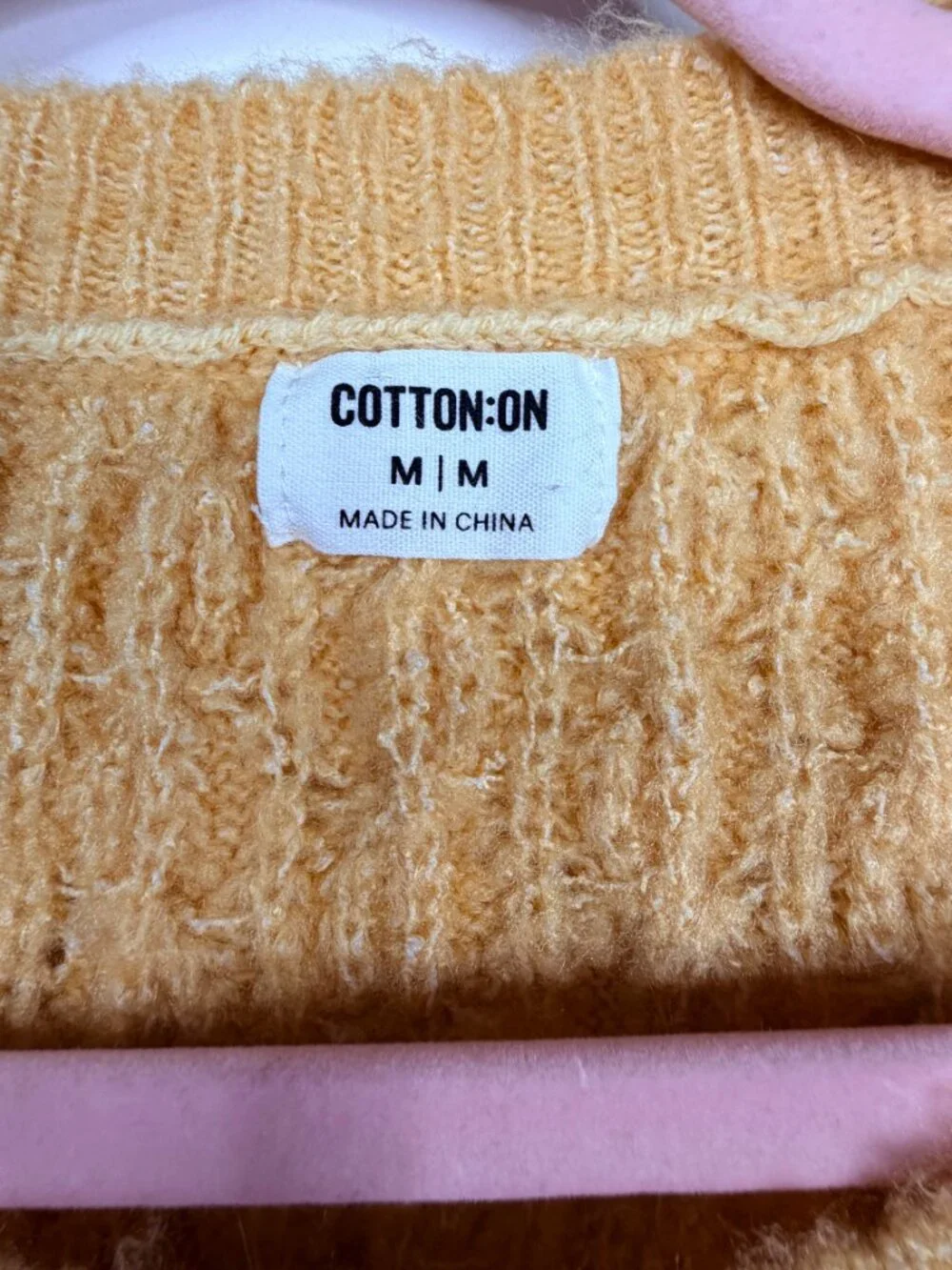 2/$30 Cotton On Cable-Knit Crew Neck Pullover Sweater Marigold Medium #A3276